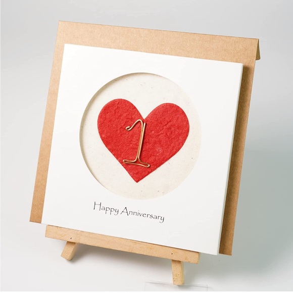 Handmade 1st First Year Wedding Anniversary Card For Her or Him NWT - Picture 2 of 4